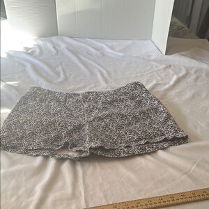 J. Crew High Waist Floral Shorts - Black and White